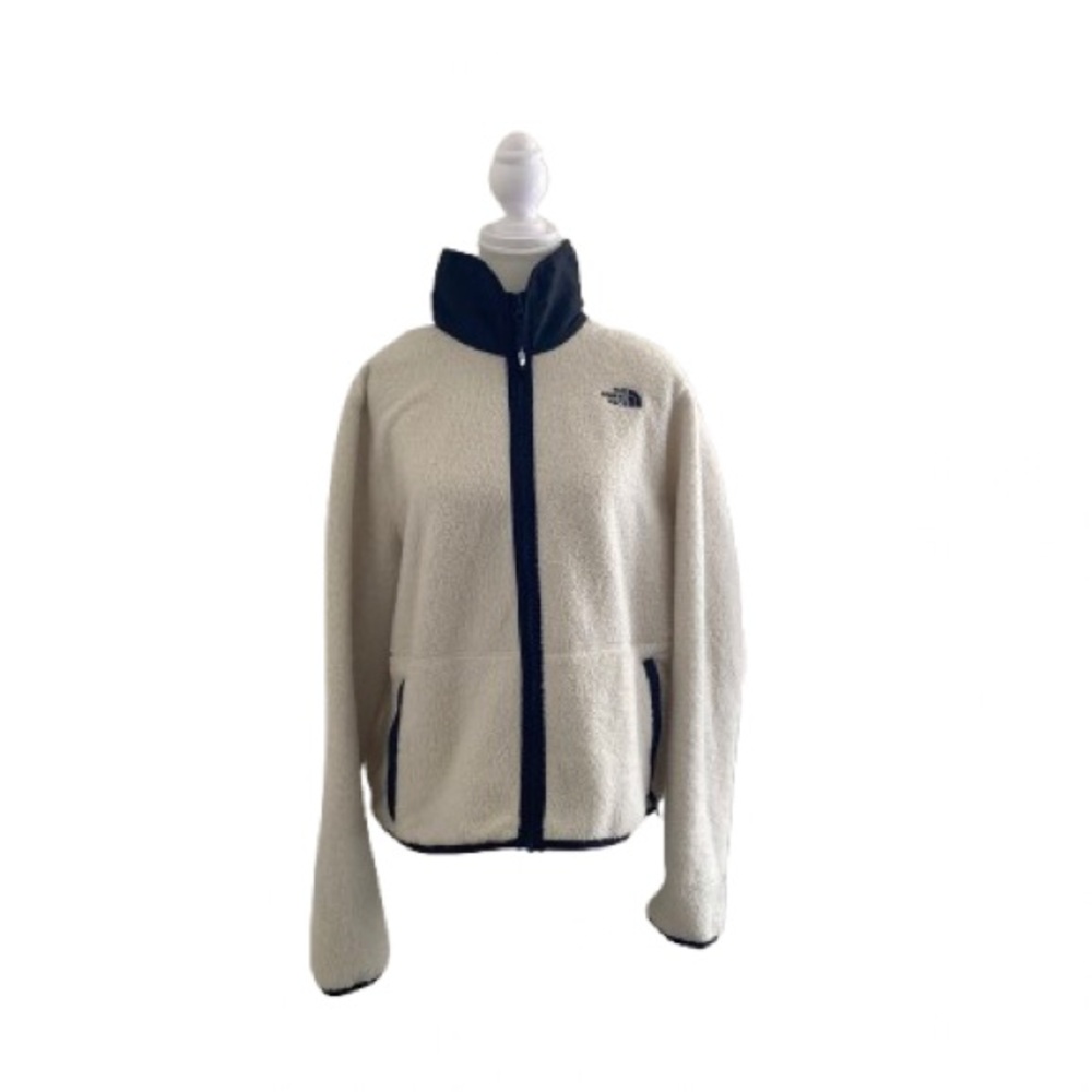 The North Face Women's Cream and Black Teddy Jacket